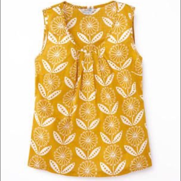 Boden Tops - Boden Mustard Yellow Floral Cotton Top Blouse Size 16